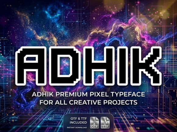 Adhik: A Bold Pixel Typeface for Handmade Creations