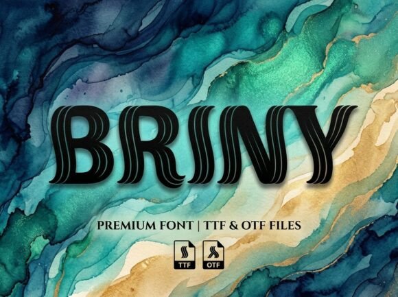 Briny Typeface: A Fluid Display Font for Coastal Brand Identity