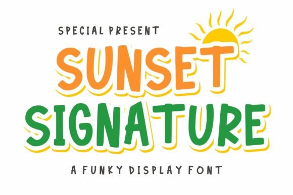 Sunset Signature: A Vibrant Display Font for Bold Brand Identity